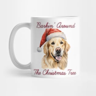 Christmas Golder Retriever Dog in Santa Hat Mug